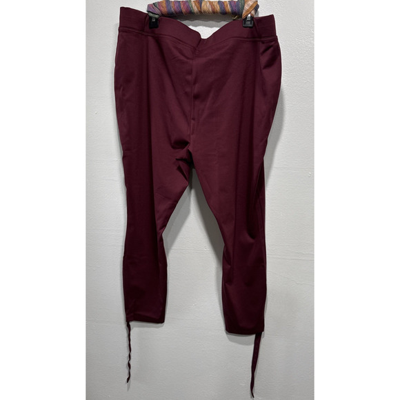 Isaac Mizrahi Live! Women's Pants Stretch Knit Stirrup Spiced Wine 2XP Petite - Picture 3 of 13